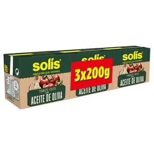 SOLIS Tomate frito con aceite de oliva, 3 uds, 200 g.