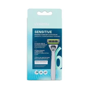 COSMIA Sensitive Maquinilla de afeitar con cabezal giratorio de 6 hojas, para pieles sensibles.