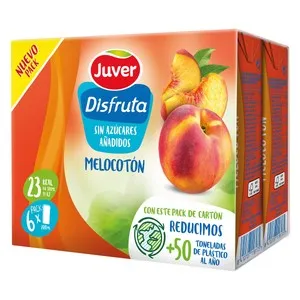 JUVER Bebida de zumo de melocotón pack 6 uds x 200 ml.