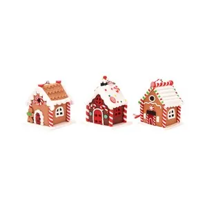 Colgante con forma de casa de arcilla Jenjibre para decorar Árbol de Navidad modelos surtidos, ACTUEL