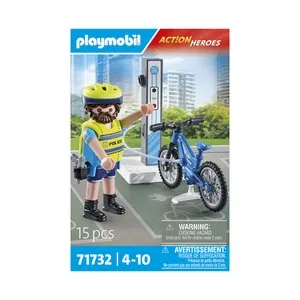 PLAYMOBIL 71732, Patrulla en Bicicleta 15 Piezas +4 Años