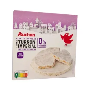 PRODUCTO ALCAMPO Torta de turrón de almendra duro sin azúcares añadidos 200 g.