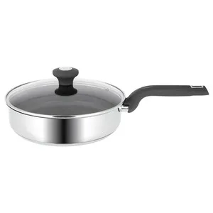 Guisera acero inox de 28cm con tapa de cristal, ACTUEL.