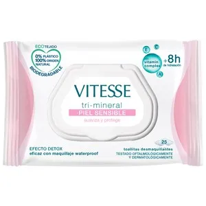 VITESSE Toallitas desmaquilladoras con vitamin complex y efecto detox, especiales para pieles sensibles VITESSE 25 uds.