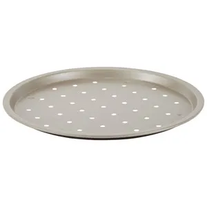 Bandeja molde de acero perforado para pizzas, 32 centímetros, ACTUEL.