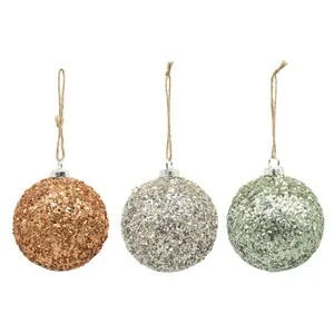 Bola efecto purpurina 7,8cm modelos surtidos decoración para Árbol de Navidad, ACTUEL
