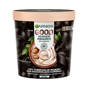 GARNIER Coloracion permanente sin amoniaco, tono 3.0 Castaño chocolate GARNIER Good.