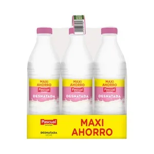 PASCUAL Leche de vaca desnatada 6 x 1 l.
