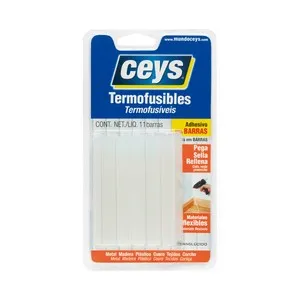 Pack de 11 barras de adhesivo termofusible, translúcido, 11x90mm, CEYS.