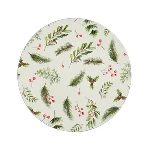 Bajoplato de plástico 33 cm decorado con estampados navideños, modelos surtidos, TABERSEO.