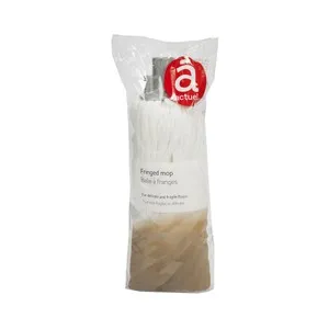 ACTUEL Fregona de microfibra blanca, para suelos delicados.