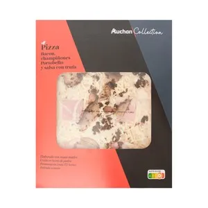 AUCHAN COLLECTION Pizza de bacon, Portobello y trufa 400 g Alcampo Gourmet.