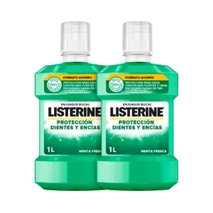 LISTERINE Enjuague bucal de uso diario, son sabor a menta fresca, para el cuidado de dientes y encías 2 x 1 l.