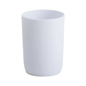 Vaso portacepillos de plástico color blanco. ACTUEL.