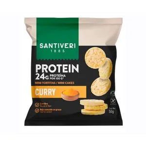 SANTIVERI Mini tortitas protein curry 50 g.