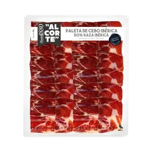 BOADAS 1880 al corte Paleta de cebo ibérica (50% raza ibérica), cortada en finas lascas 90 g.