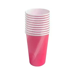10 vasos de cartón 50cl, color rojo, ACTUEL.