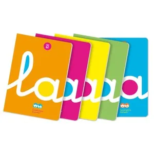 Libreta grapada A4 cubierta de polipropileno fluór 50 hojas 90grs trazo 2,5 mm, EDITORIAL LAMELA.