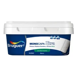Pintura plástica interior-exterior, blanco mate BRUGUER Xtra, 4L.