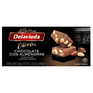 DELAVIUDA Turrón de chocolate con almendras 200 g.