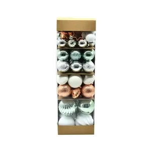 Set 80 Bolas y Piezas de Plástico colores surtidos 7cm decoración para Árbol de Navidad, ACTUEL