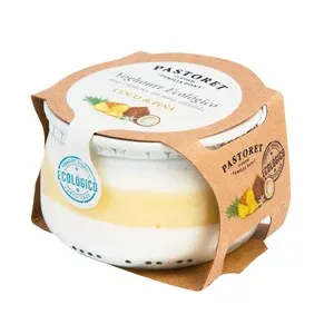 PASTORET Yogur de coco y piña, ecológico PASTORET, 135 g.