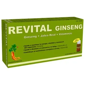 REVITAL Ginseng Complemento alimenticio, ayuda a disminuir el cansancio y la fatiga 20 uds.