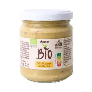 PRODUCTO ALCAMPO Bio Mostaza ecológicoa, sin gluten ni lactosa ni huevo 190 g.