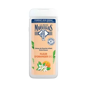 LE PETIT MARSEILIAIS Gel hidratante y nutritivo para baño o ducha, con textura crema y flor de naranja bio LE PETIT MARSEILIALS 650 ml.
