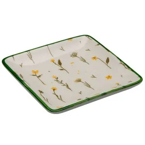 Fuente cuadrada flores. VERSA HOME