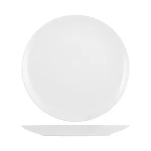 Plato llano de porcelana color blanco 27 cm New Bone China Coupe H&H.