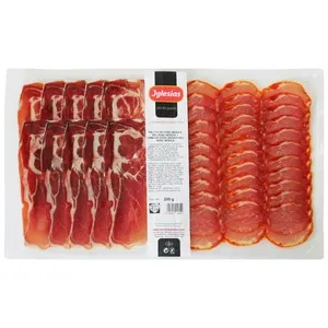 IGLESIAS Paleta de cebo ibérica (50% raza ibérica) y lomo de cebo ibérico (50% raza ibérica) IGLESIAS 250 g.