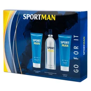 SPORTMAN Go for it Estuche de Eau de toilette para hombre (colonia 150 ml) + after shave (75 ml) + gel ducha (75 ml).