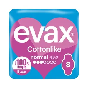 EVAX Cottonlike Compresas normal con alas 8 uds.