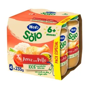 HERO Solo Baby Tarrito de arroz con pollo a partir de 6 meses 4 x 235 g.