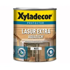 Protector mate para madera, Incoloro, interior-exterior, XYLADECOR Lasur Extra Mate Aquatech, 750ml.