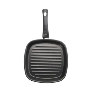 Asador grill de aluminio con interior antiadherente 24x24 cm. Vitro ESSENTIAL.
