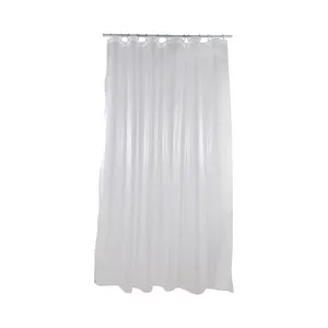 Cortina de baño de PEVA color blanco semiopaca estampado, 180x200cm. ACTUEL.