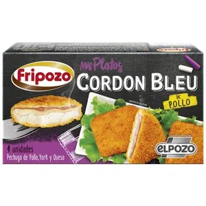 FRIDELA Pechuga de pollo rebozada y rellena de York y queso (Cordón Bleu) Mis platos de El Pozo 4 uds.