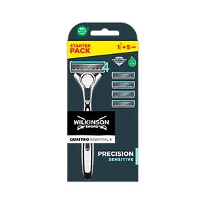 WILKINSON Recambio de cuchillas de afeitar de cuatro hojas para maquinillas WILKINSON Quattro 4 uds