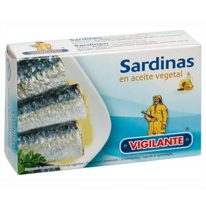 VIGILANTE Sardinas en aceite vegetal 3/6 uds. 120 g.
