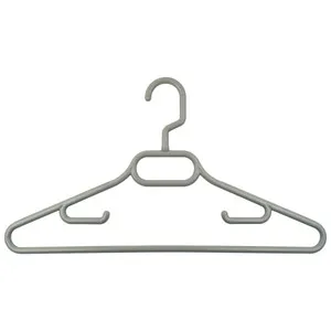 Set de 5 perchas de 40 cm fabricadas con plástico reciclable, color gris-marrón, ACTUEL.