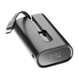 Powerbank 10.000 Mah 20W CELLULAR LINE con cable integrado tipo C, color negro.