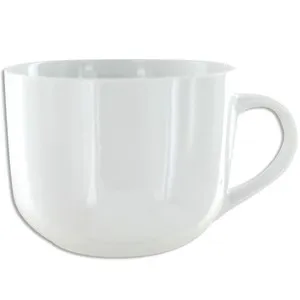 Taza o tazón bajo con asa, con capacidad de 475 mililitros, color blanco GSMD.