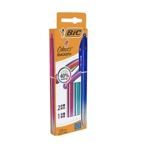 3 bolígrafos BIC de 4 colores Smooth Gradient, BIC.