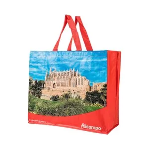 Bolsa de rafia reutilizable diseño doble Mallorca, ALCAMPO.