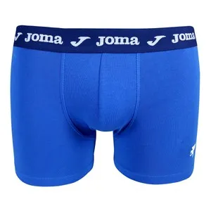 Calzoncillo bóxer liso con goma vista de algodón bielástico JOMA, color azul, talla M.
