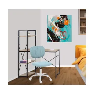 Silla de escritorio regulable,color azul con base blanca, CAMILLO RIGAMONTI