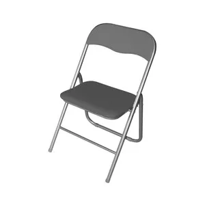 Silla plegable de pvc de color gris con tubo de 22 milímetros, DECORACIÓN.