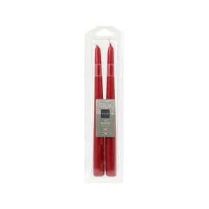 Pack de 2 velas para candelabro de color rojo, ACTUEL.
